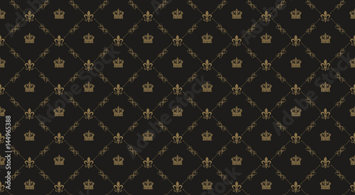 Interior design. Black royal background pattern