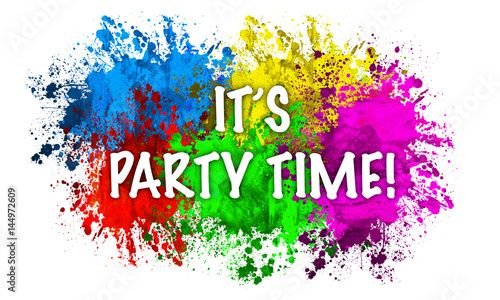 Paint Splatter Words - It's Party Time