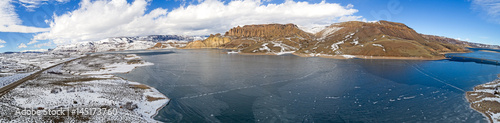 Frozen Gunnison River Panorama Southwestern Colorado Rockies, United States of America