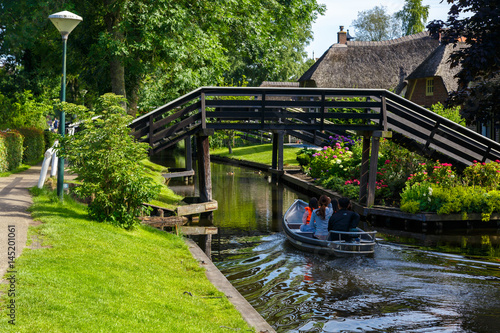 Sailboat in Giethoorn Canals