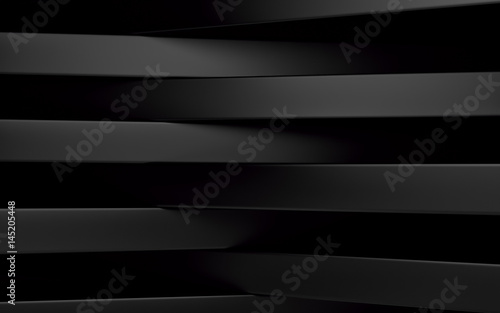 Abstract black panels with copyspace for text. 3D render