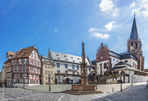 famous old Stifts Basilika in Aschaffenburg at Stiftskirchenplatz