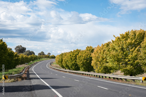 Beautiful road in autumn in the regional area of Australia.