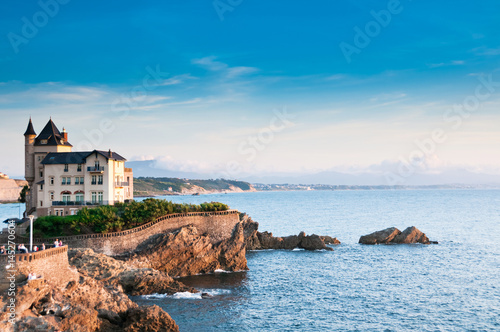 Elegant old house on the cliff in Biarritz, France