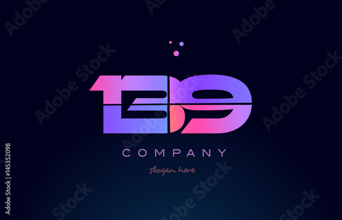 139 pink magenta purple number digit numeral logo icon vector
