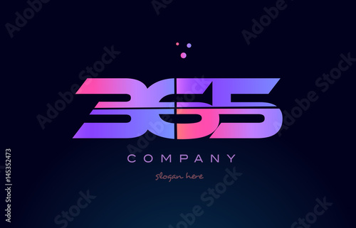 365 pink magenta purple number digit numeral logo icon vector