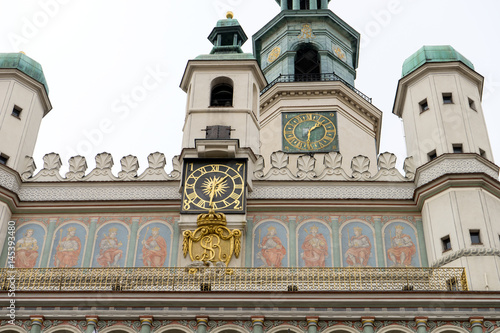 historical town hall / Detail of the historical town hall in Poznań in Poland 