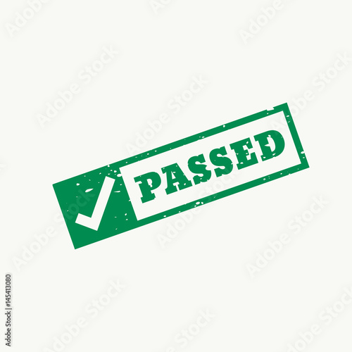 passed stamp checkmark sign and symbol