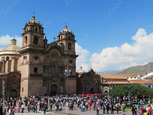 Cathedral church at the Plaza de Armas. Cuzco, Peru