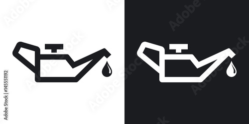 Vector oiler icon. Two-tone version on black and white background