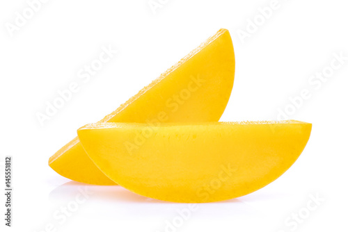 slice of fresh mango isolated on white background