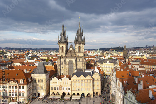 Panoramic view of the Old Town Square in Prague. Czech Republic