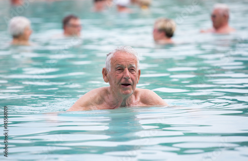 Senior man in swimming pool