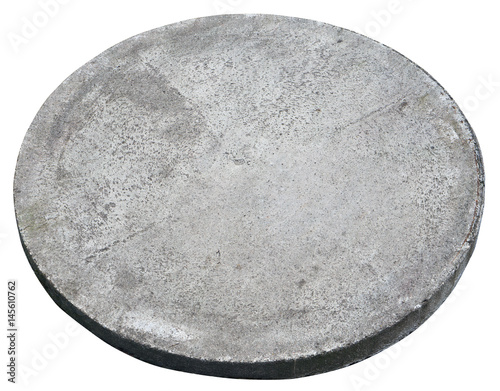 Round concrete cover hatch for the sewerage system.