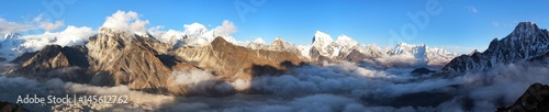 Mount Everest, Lhotse, Makalu and Cho Oyu from Gokyo Ri