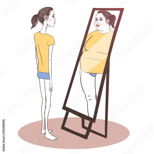 Young woman suffering from anorexia