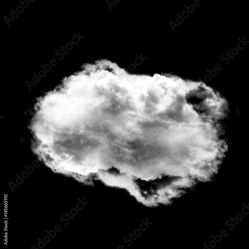 Complex cloud shape over black background