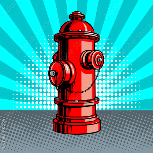 Fire hydrant pop art style vector illustration