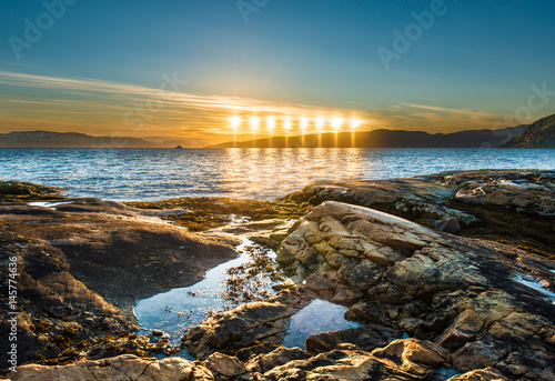 Midnight sun near Alta, Norway.