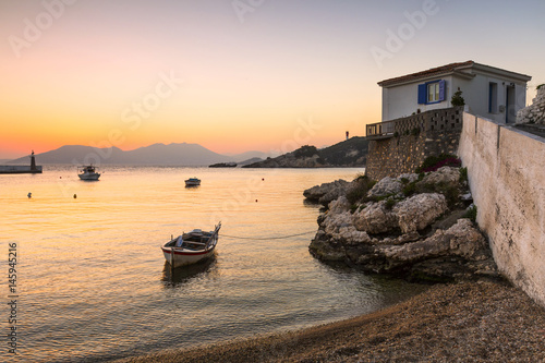 Kokkari village on Samos island, Greece. 