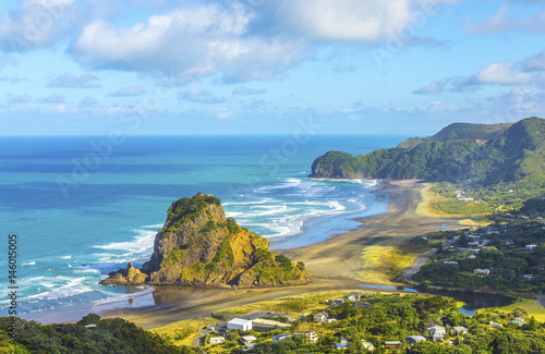 Look Out to Lion Rock Piha Beach Auckland New Zealand