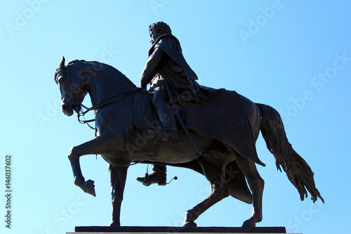 Horseman bronze statue