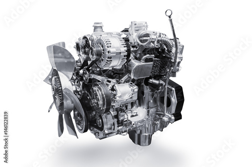 Car Engine isolated on white background with clipping path.