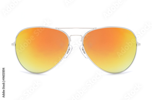 Sunglasses with iron frame and gardient glass isolated on white