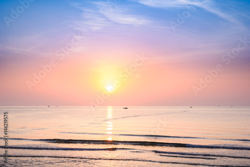 Beautiful tropical sunrise on the beach.