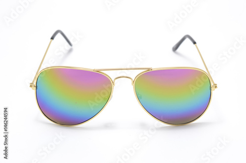 Sunglasses in an iron frame with gradient glass isolated on white