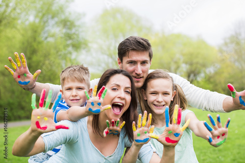 family in color love