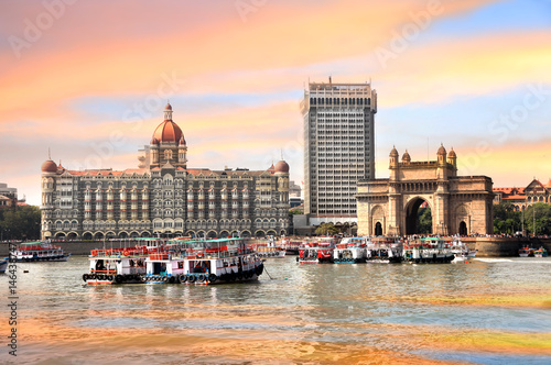 Mumbai, INDIA - December 6 : Gateway of India was built by British raj in 1924,The structure is basalt arch, on December 6,2015 Mumbai, India