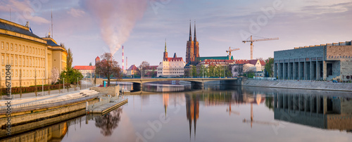 Wroclaw, Poland- Panorama of the historic and historic part of the old town