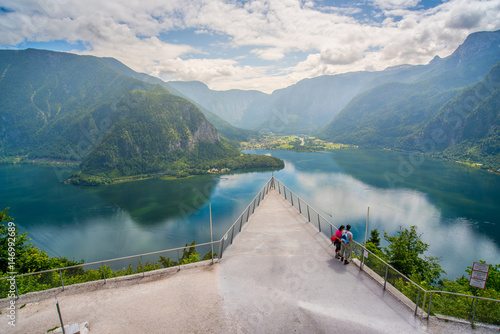 Hallstatt lake from Salzwelten Salt Mines viewpoint of Hallstat