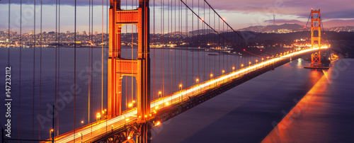 The Golden Gate Bridge by night