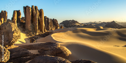 Sunset in the Rocky Algerian Desert -Tassili of Hoggar