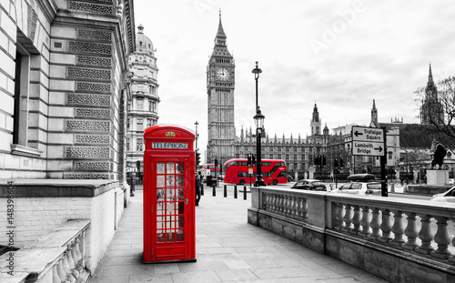 London Telephone Booth and Big Ben