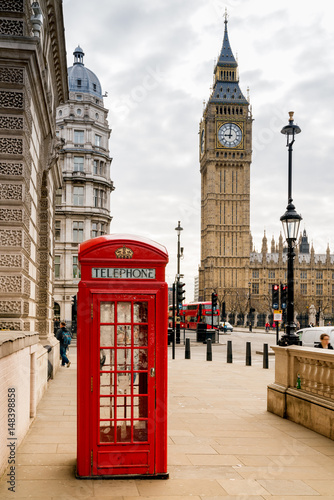 London Telephone Booth and Big Ben