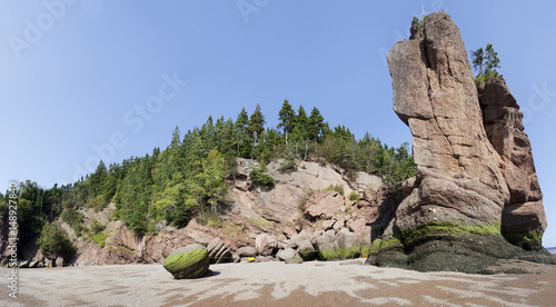 Low tide on the Bay of Fundy at Hopewell Rocks, New Brunswick, Canada.