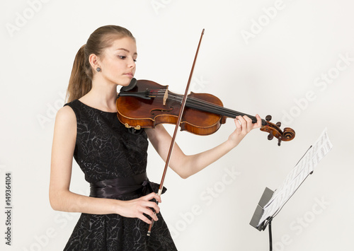 Teenage girl with viola
