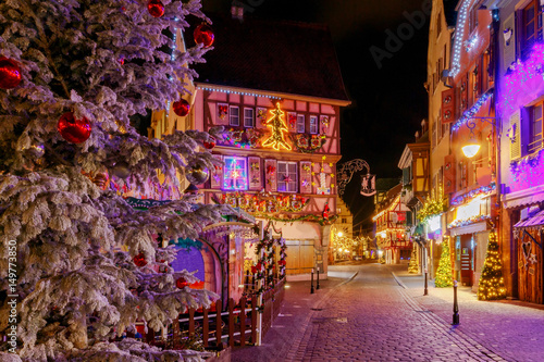 French city Colmar on Christmas Eve.