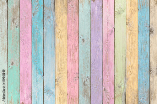 colorful pastel wood planks texture or background