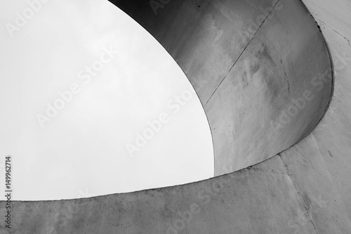 Abstract lines on architecture. modern architecture detail. Refined fragment of contemporary office interior / public building.