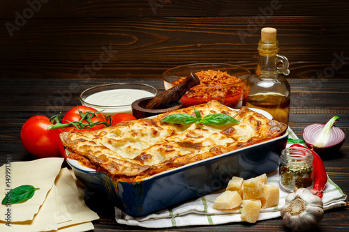 Classic Lasagna with bolognese and bechamel sauce