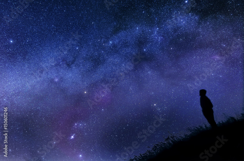 Lonely man watching the stars