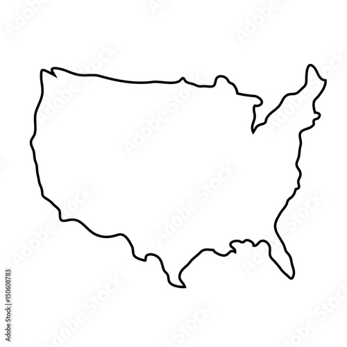 usa country map icon over white background. vector illustration