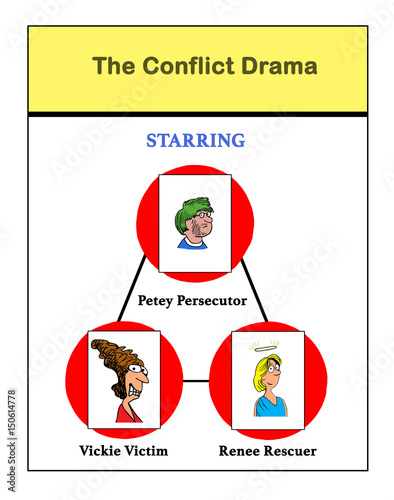 Business cartoon illustration depicting conflict. 