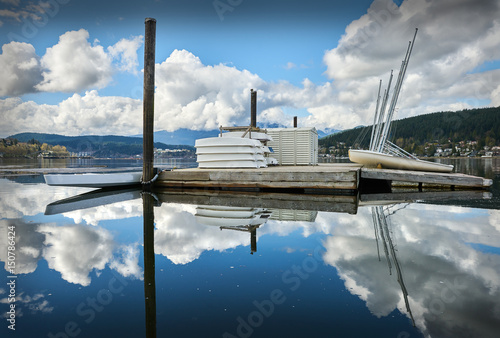 Rocky Point Park, Port Moody. Sailboats on a wharf in Rocky Point Park, Port Moody, British Columbia.
