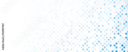 Abstract banner with blue dots.