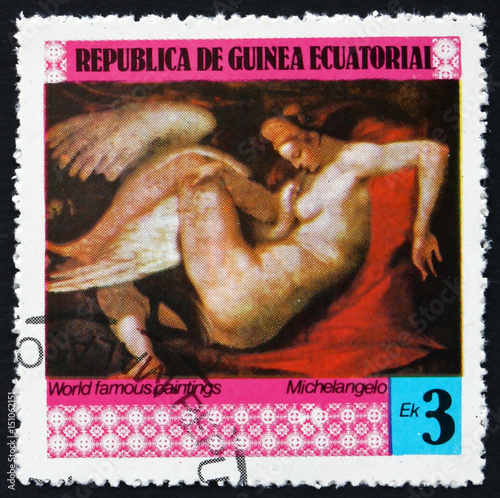 Postage stamp Equatorial Guinea 1978 Leda and the Swan, Painting